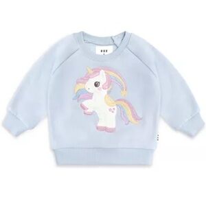 Baby Girl HUXBABY Baby Blue Unicorn Sweatshirt Infant Toddler 3T HUX 3 Sweats